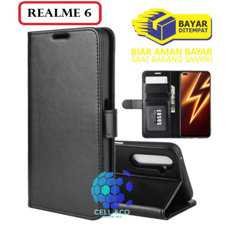 Flip cover REALME 6 Flip case buka tutup kesing hp casing hp flip case leather wallet