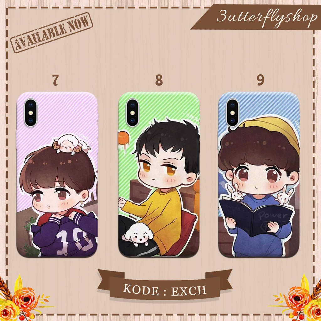 EXO Chibi Member casing case HP xiaomi samsung iphone oppo vivo realme redmi meizu