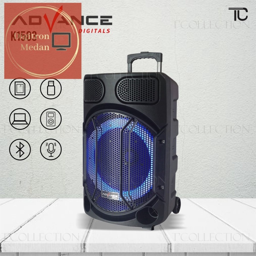 ADVANCE Speaker Portable Bluetooth 15&quot; K 1503 - Garansi Resmi 1 Tahun