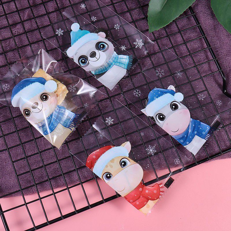 

10pcs kantong plastik nougat/ cookies bag candy/souvenir four patterns mix