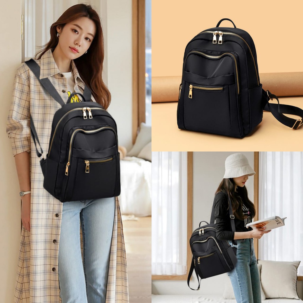 TAS RANSEL WANITA 3 RESLETING ANTI AIR KOREA CODINA TA418B5 BACKPACK PUNGGUNG SEKOLAH GENDONG KULIAH KERJA BATAM PREMIUM REMAJA