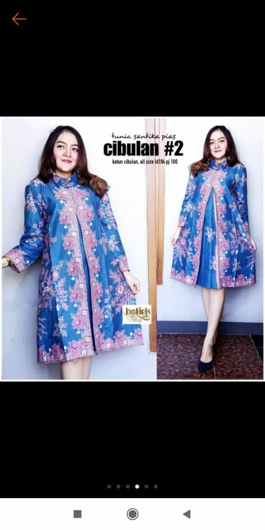 Tunic Santika Pias Cibulan #2 Tunik Batik Cantik Warna Seragaman Kantor Kerja Muslim Modis