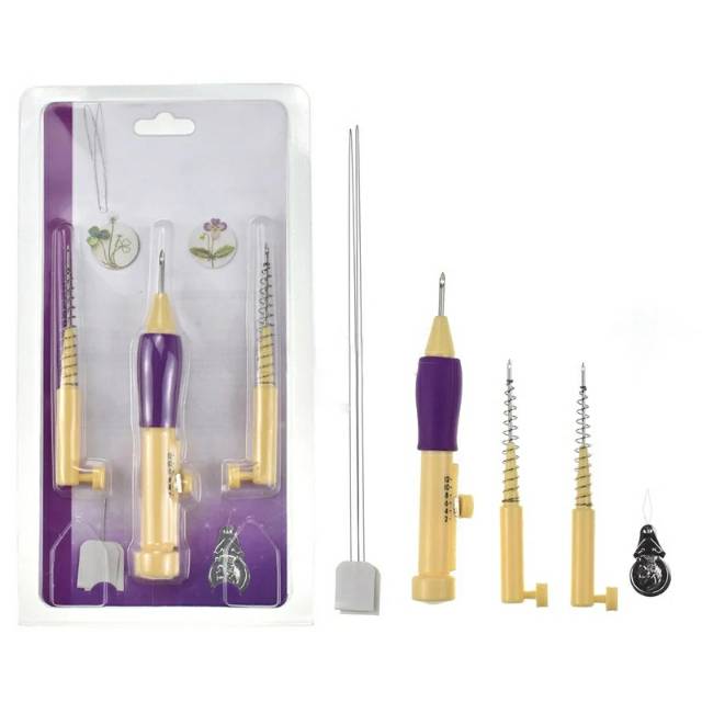 Punch needle set with per/spring/ alat bordir tangan/embroidery pen PC473