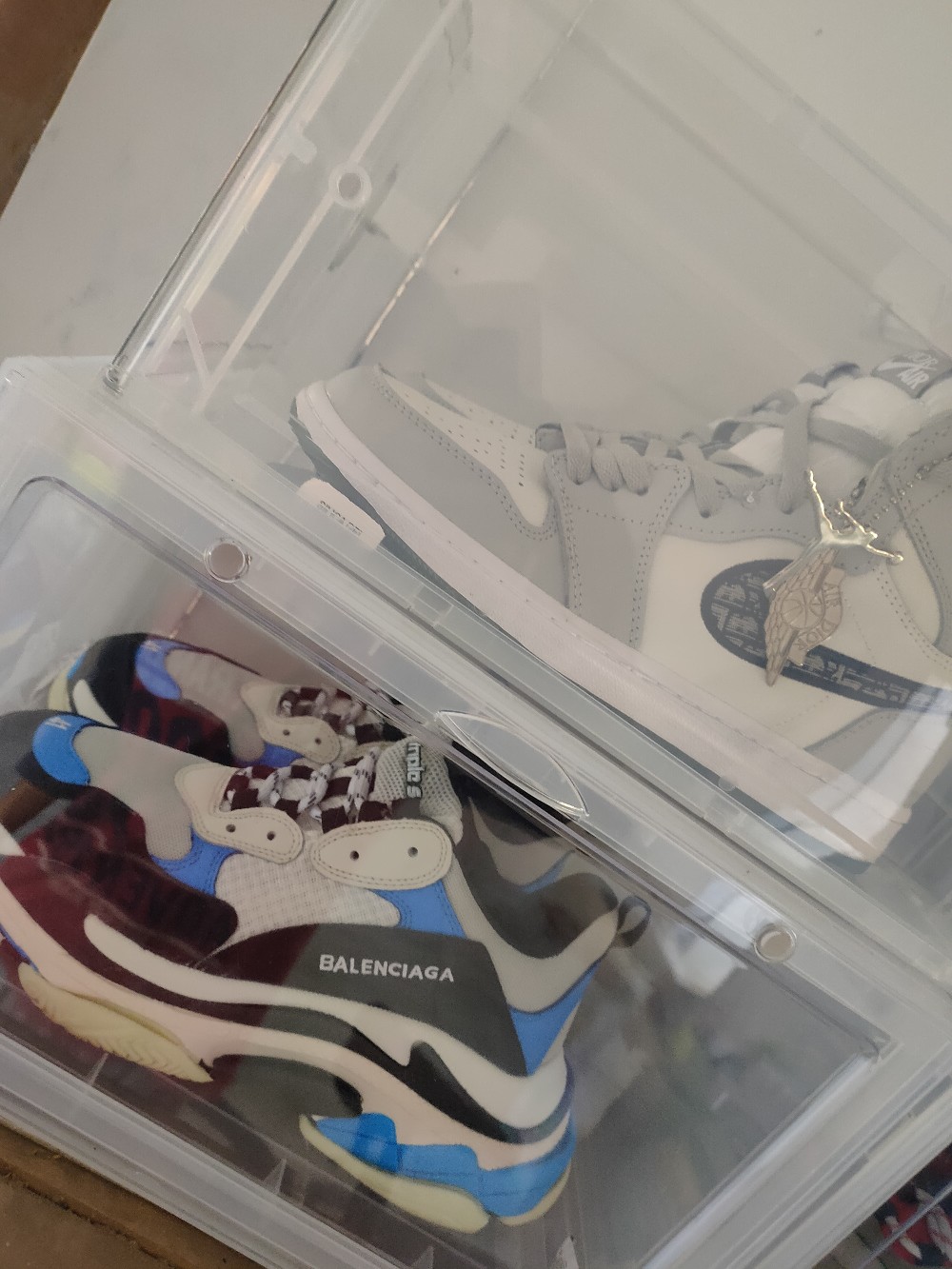 Kotak Rak Tempat Penyimpanan Shoes Sepatu Serbaguna Box Transparan Transparant Lipat Plastik