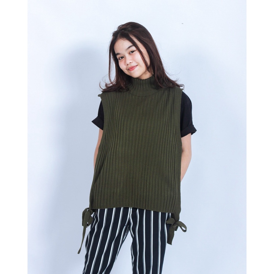 TokoMilkan - Rompi Wanita YARA TURTLENECK Rompi Wanita Rajut | Rompi Vest Cewek