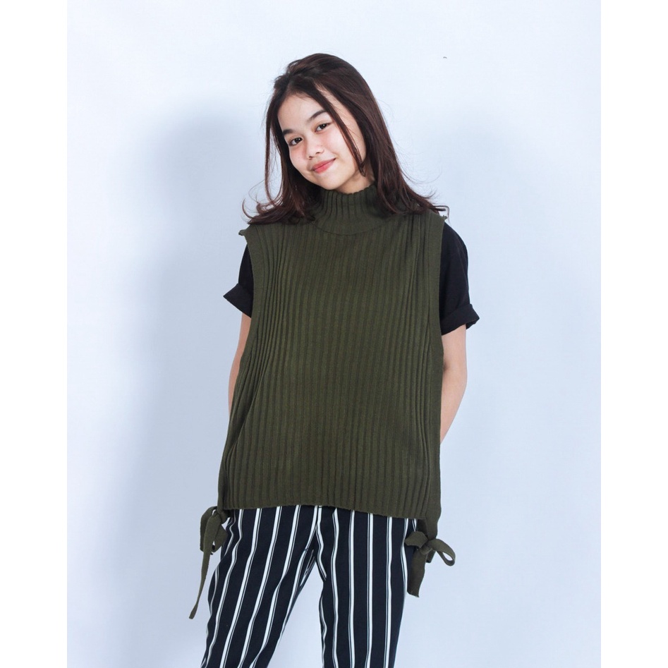 Promo Baju Atasan Wanita Terbaru Rajut Halus YARA Turtleneck Vest