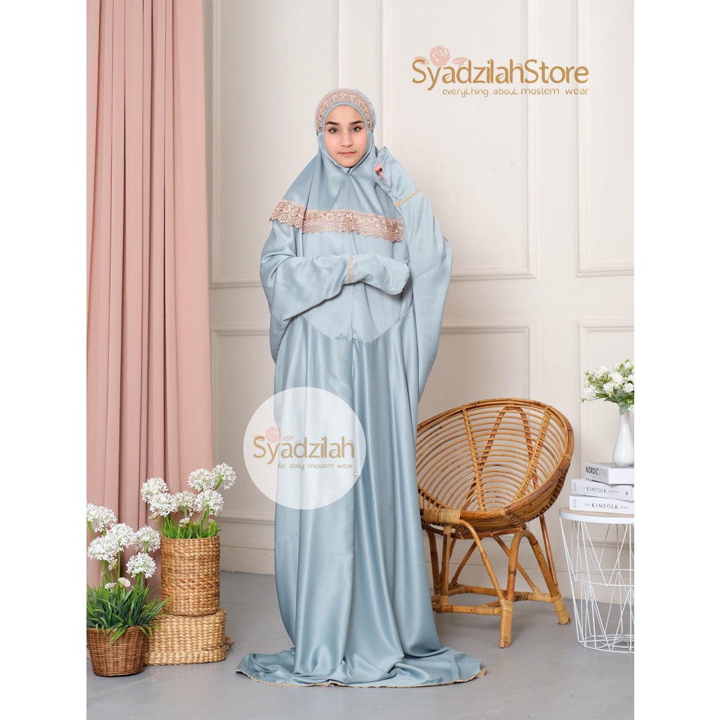 SYADZILAH - Mukena Terusan Mewah Renda Khadijah Sutra velvet Premium