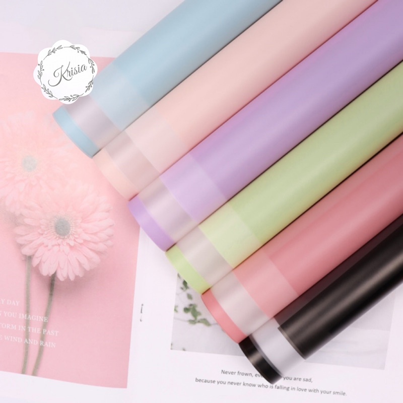 FLOWER WRAPPING &quot;&quot;FRAME TRANSPARANT&quot;&quot; (ECER) TRANSPARENT CELLOPHANE KERTAS BUNGA HAND BOUQUET WATERPROOF