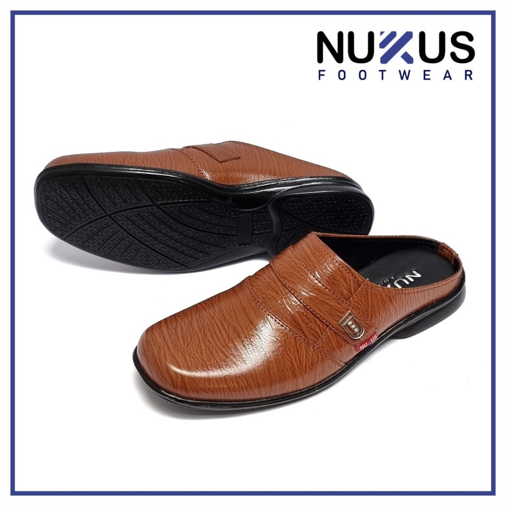 Nukus Sandal Selop Pria Kulit Asli Coklat Tan - SL 61