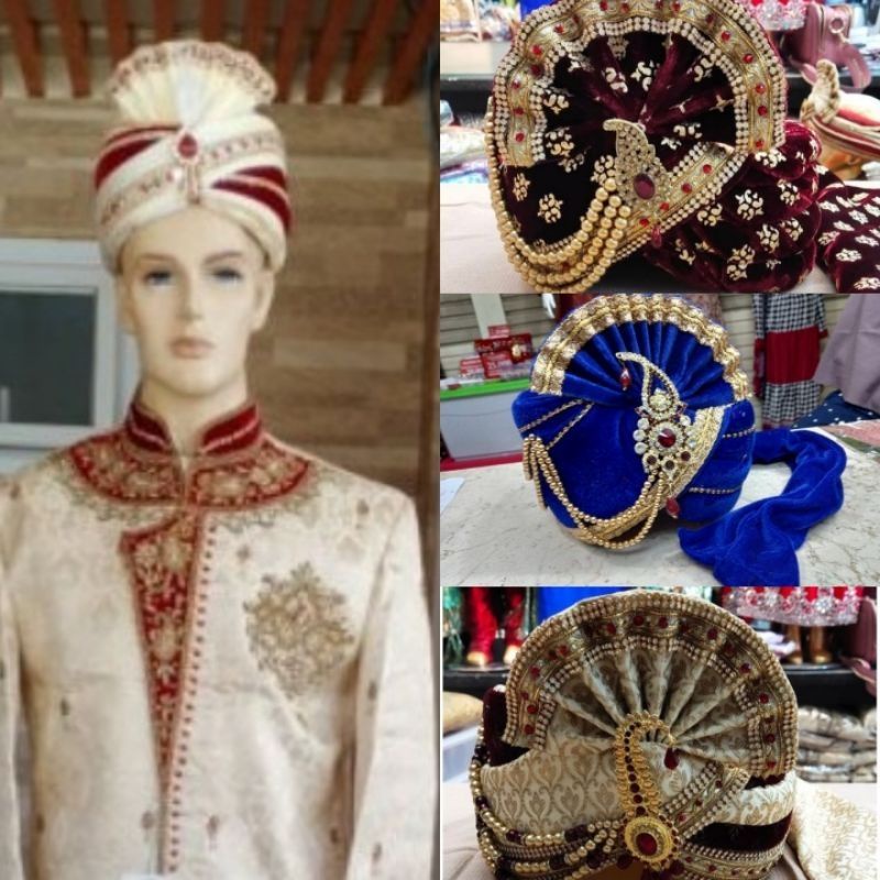 topi india cowok dewasa  topi cowok / topi india / turban cowok /  topi pengantin india jodha peci