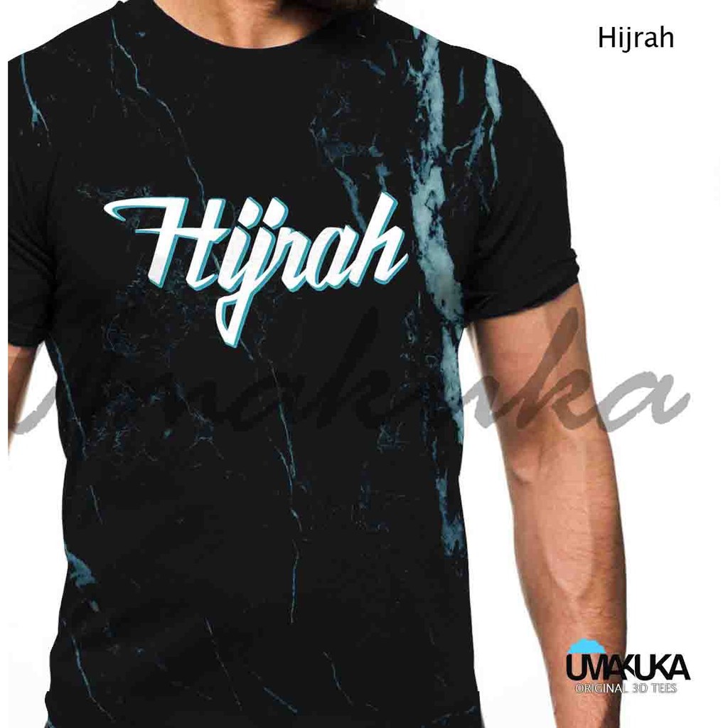 T-Shirt Muslim Hijrah Full Print Baju Kaos 3D Umakuka Premium Terbaik Murah Keren