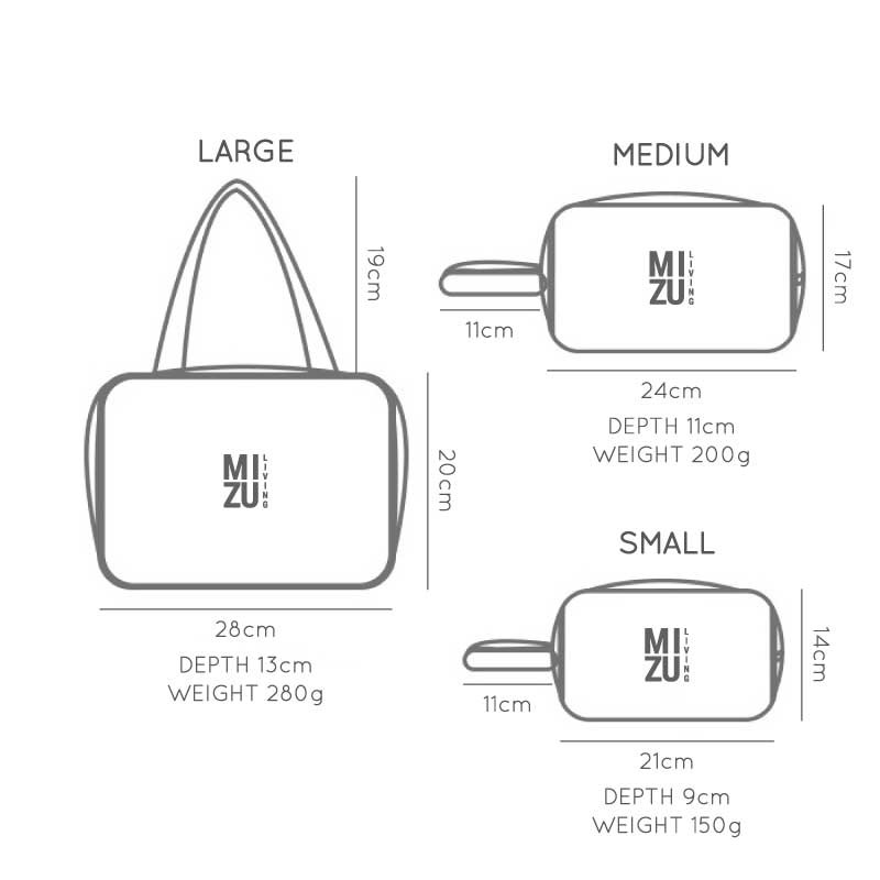 MIZU KYUKA Wash Bag Clear PVC Transparent Cosmetics Travel Makeup Bag Tas Kosmetik Bening Transparan