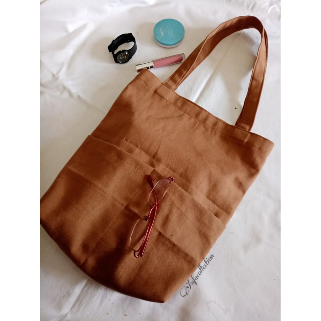 Tas Kanvas Wanita Bahu Tote Bag Premium High Quality