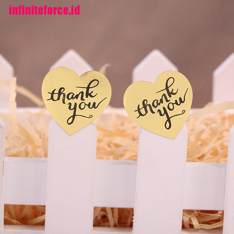500 thank you stickers mini diy craft gold heart shaped lables wedding favour