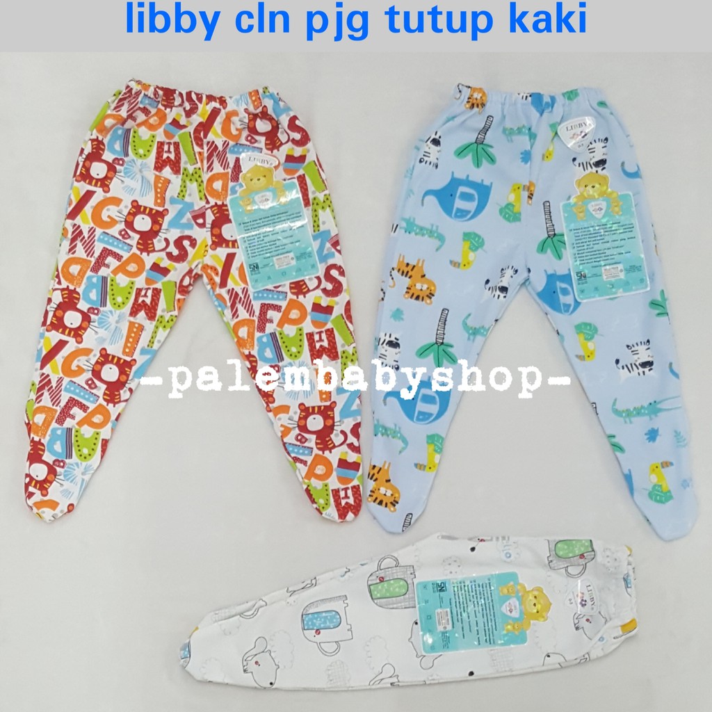 libby celana panjang warna &amp; motif tutup kaki 0-3bulan dan 3-6bulan 3pcs