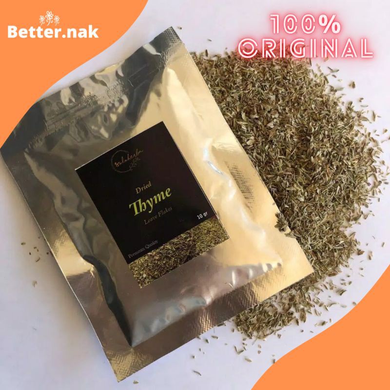 

Thyme Leaves Flake Kering Import Turki kualitas Premium 10gr aherbal&spa