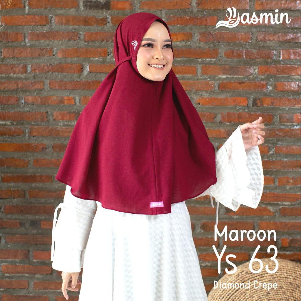 BEST SELLER JILBAB KERUDUNG INSTAN BERGO TALI YASMIN HIJAB YS 63 DIAMOND CREPE FASHION MUSLIM