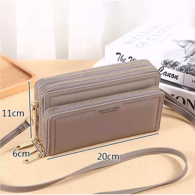 WAISTBAGS {{BISA COD}}Dompet 3 resleting depan wanita cantik kulit sintetis terbaru