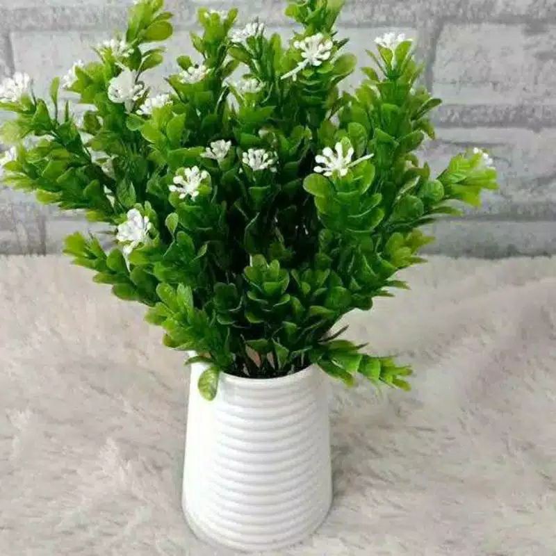 DAUN MINI SOKA  ( tanpa pot)- bunga daun plastik artificial home decor shabby chic