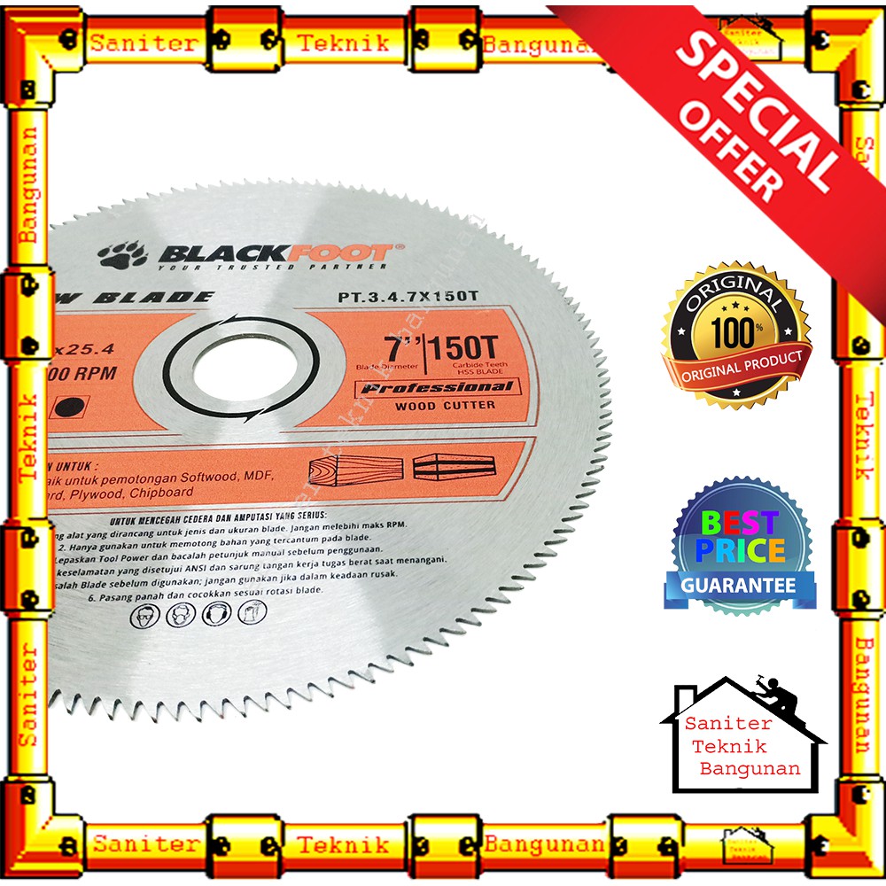 Mata Gerinda Saw Blade Blackfoot 7 Inch - Mata Potong Kayu