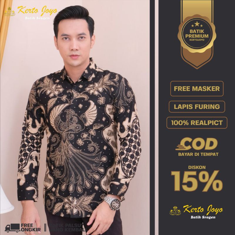 Kemeja Batik Lengan Panjang Batik Pria Baju Batik Premium Pabrik Batik Aluna KJ22