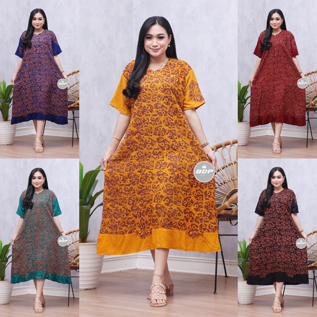 Dianputri - Daster Maura Batik Cap Rayon Grade A Motif Terbaru Busui Resleting Depan - Baju Tidur Daster Kekinian-7