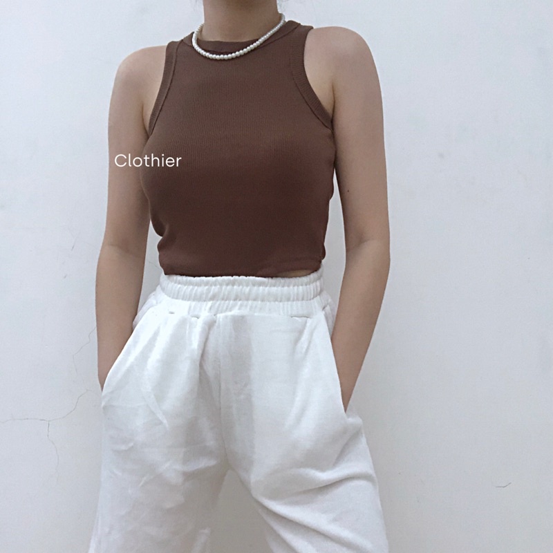 CLOTHIER - Nora Halter Ribbed Tank