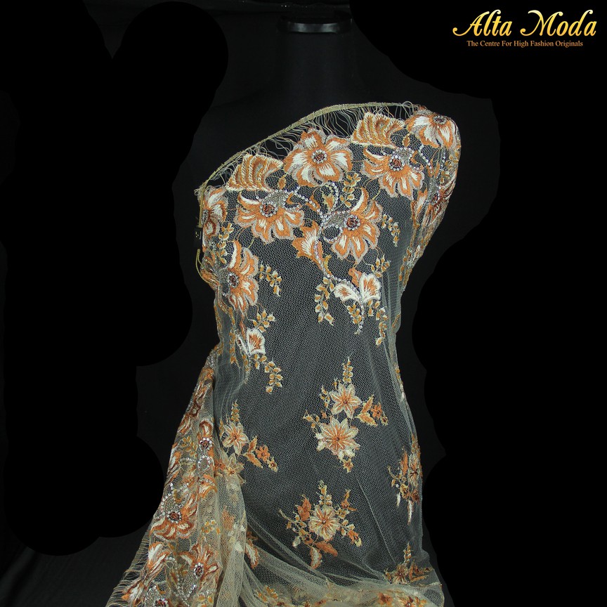 

Alta Moda Tile Bordir Prada Putih Bunga Orange (1Pcs)