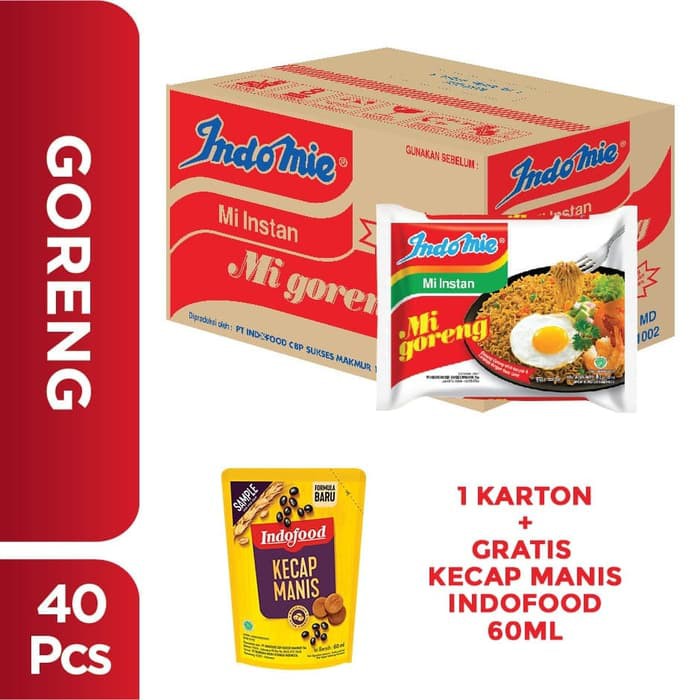 

PROMO 1 DUS ISI 40 PCS - INDOMIE GORENG SPESIAL + KECAP MANIS INDOFOOD 60ML TERMURAH