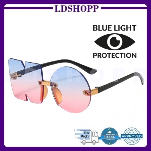 LDS KC05 Sunglasses Kacamata Hitam/Gradien (Bentuk NO) Tanpa Frame Women Fashion Anti Radiasi New Arrival Import