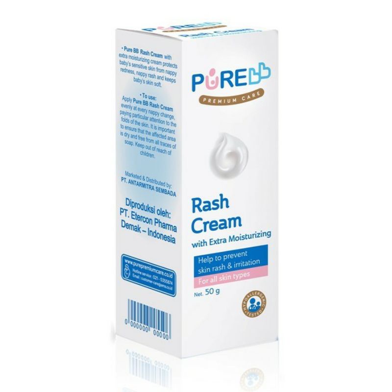 Pure BB Rash Cream Anti Ruam Bayi 50g | Pure Baby Rash Cream Ruam Popok Ruam Keringat Ruam Susu