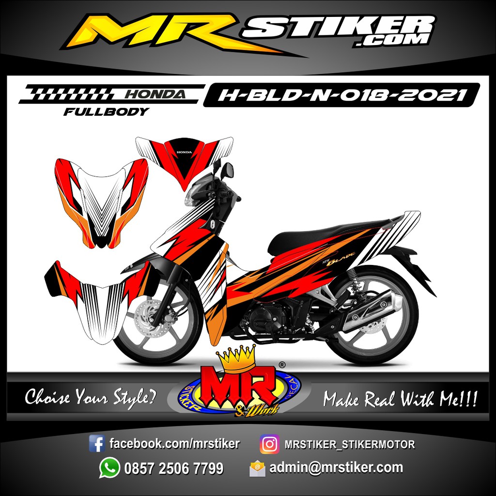 Decal Stiker FullBody Murah Modifikasi Variasi Motor Honda Blade New Shopee Indonesia