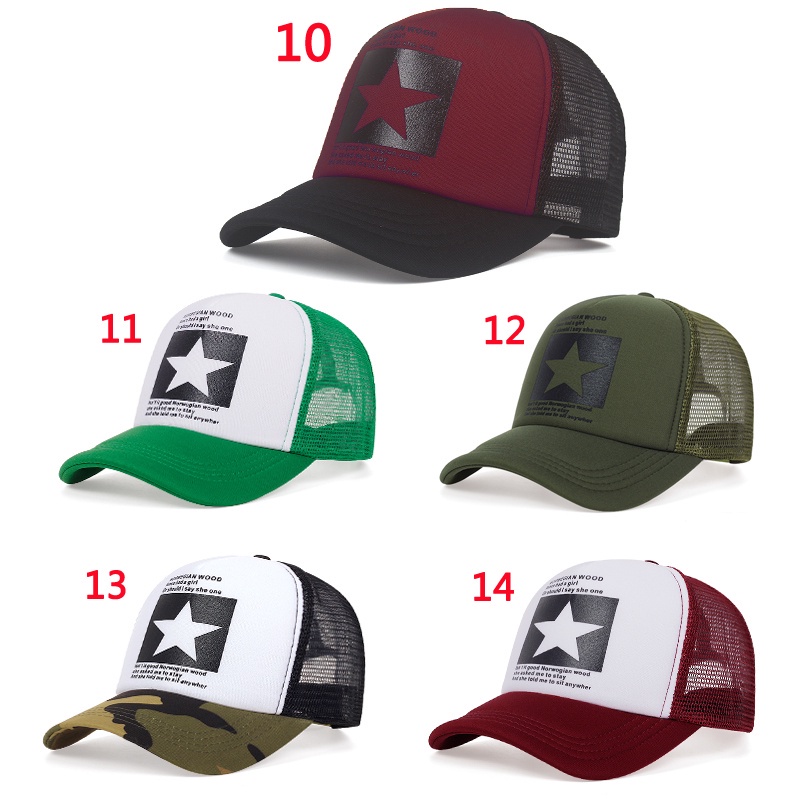 topi golf  Casual topi pria spring men's hat sun hat five-pointed star topi wanita fashion topi trucker