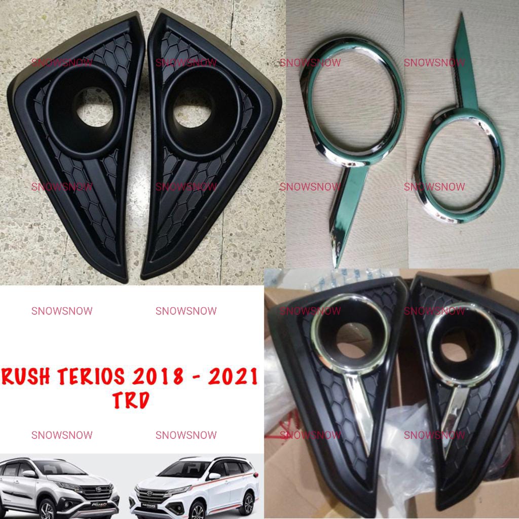 Paket Ring List Foglamp All New Rush Terios 2018 2020 2022 TRD Chrome Hitam