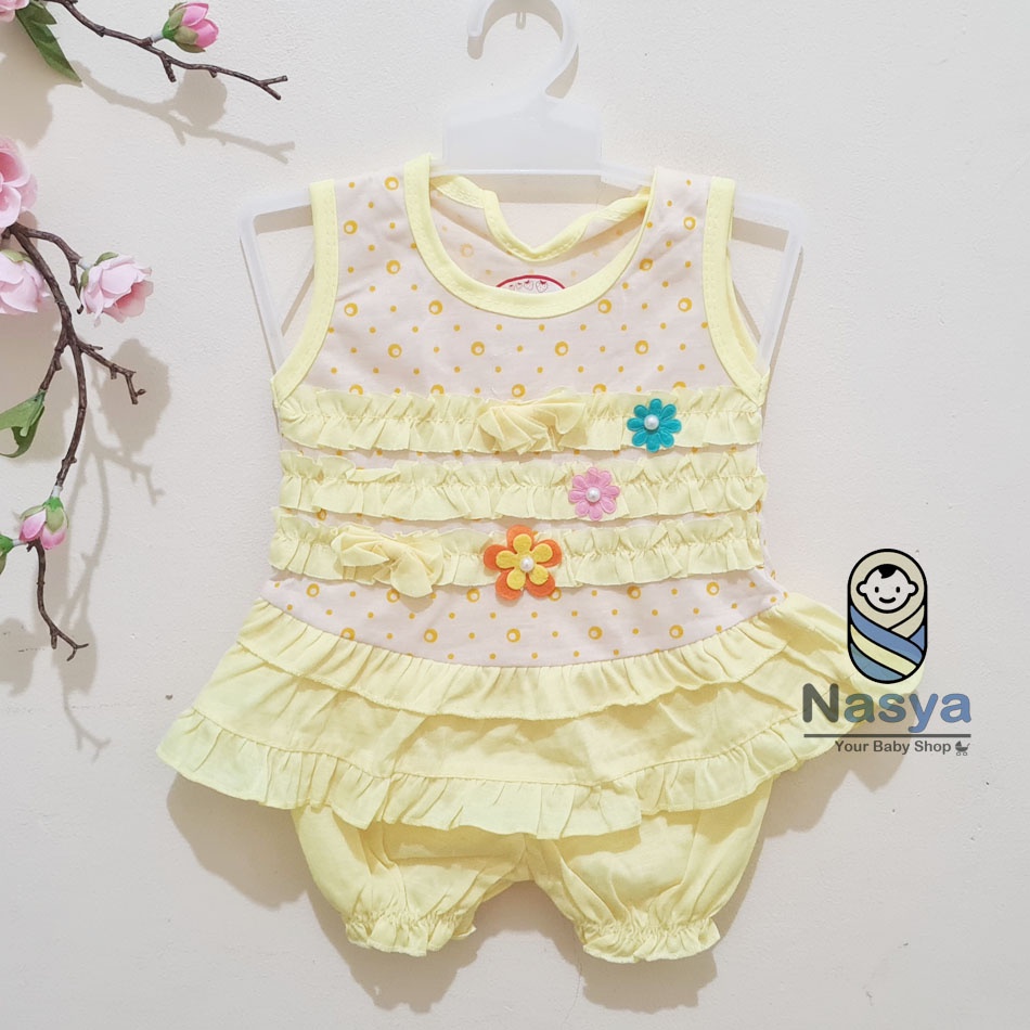 [N-094] NEW !! Baju Bayi Perempuan MURAH set celana (3-6 bulan)