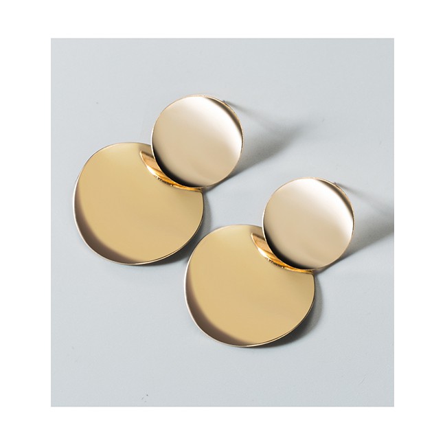 LRC Anting Tusuk Fashion Alloy Geometric Round Earrings D44814