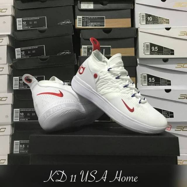 Sepatu Basket KD 11 USA White