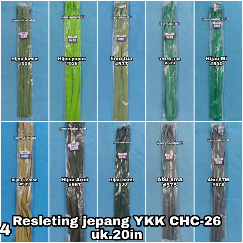 🅰️Resleting jepang YKK 20in/50cm CHC-26 @1lusin =rp.98.500/12pcs