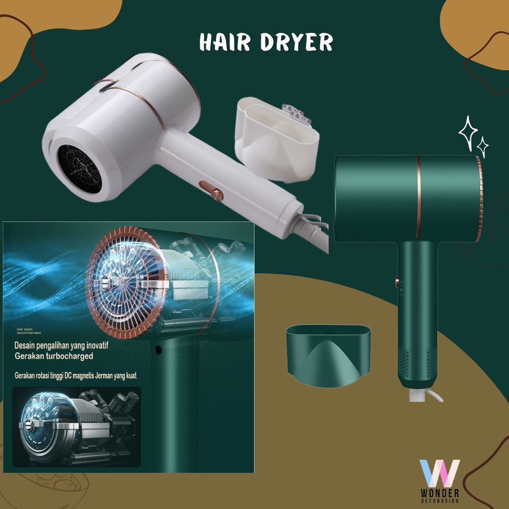 Hair dryer Haircare Blu-Ray Cahaya Pengering Rambut anti kusut pengering rambut cepat CFJ-3 -Wonderdekorasi