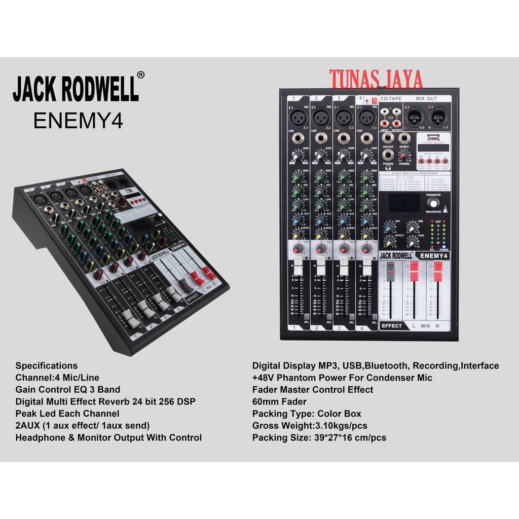 MIXER AUDIO JACK RODWELL ENEMY 4 - 4 CHANEL ENEMY4