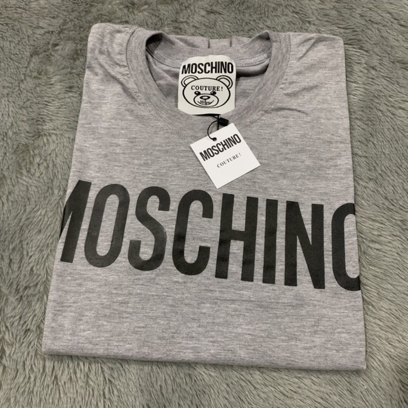Kaos Tshirt Moschino Basic Grey Mirror