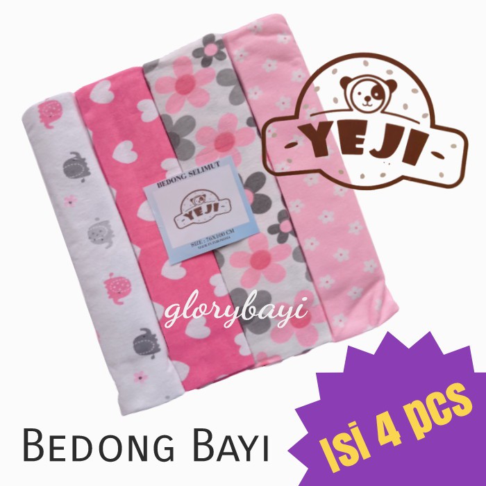 [4 pcs] Bedong Bayi | Bedong Selimut Cotton