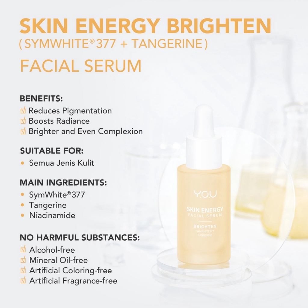 YOU Skin Energy Facial Serum 20ml | Brightening | Balance | Firm | Soothe | Hydrate Serum