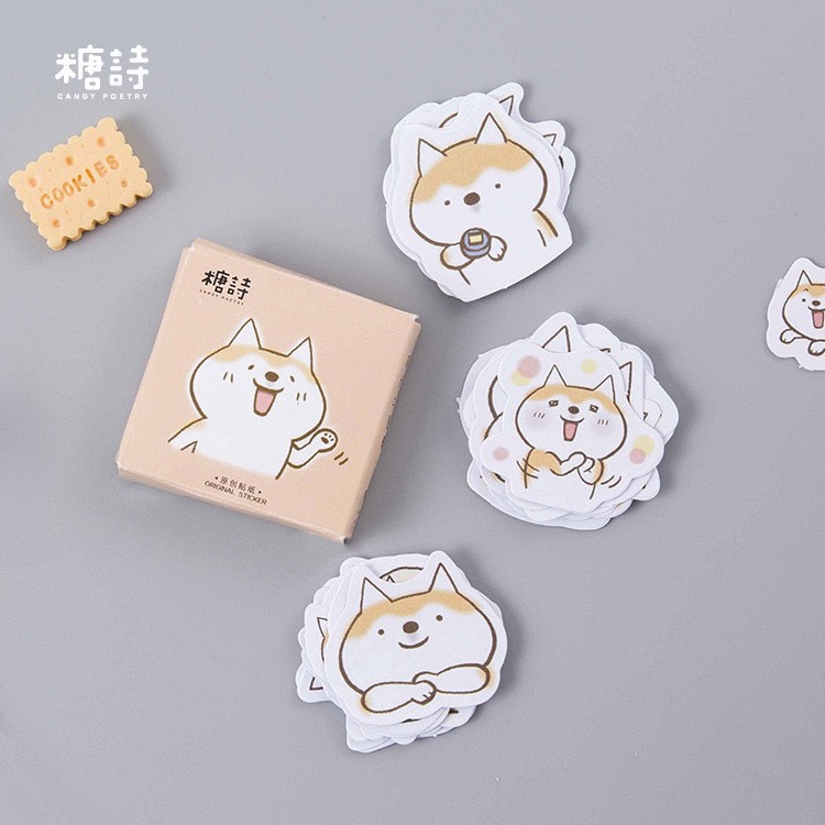 

Stiker Scrapbook Sticker Bujo Lucu Hewan Dog Anjing Shiba (45 pcs)