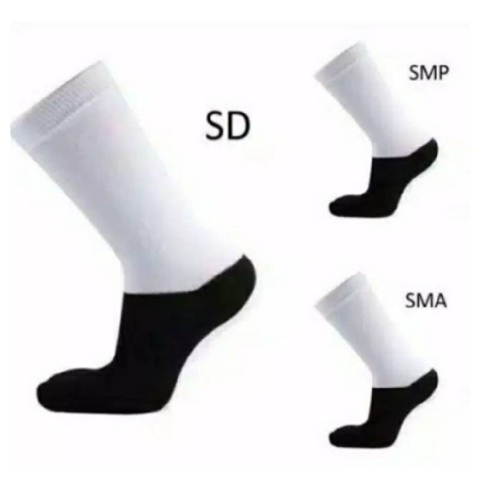 SHOPEE 6.6 SUPER SALE!! Kaos Kaki Pria dan Wanita Polos Putih Hitam Kaos Kaki SD SMP SMA dan Kantor
