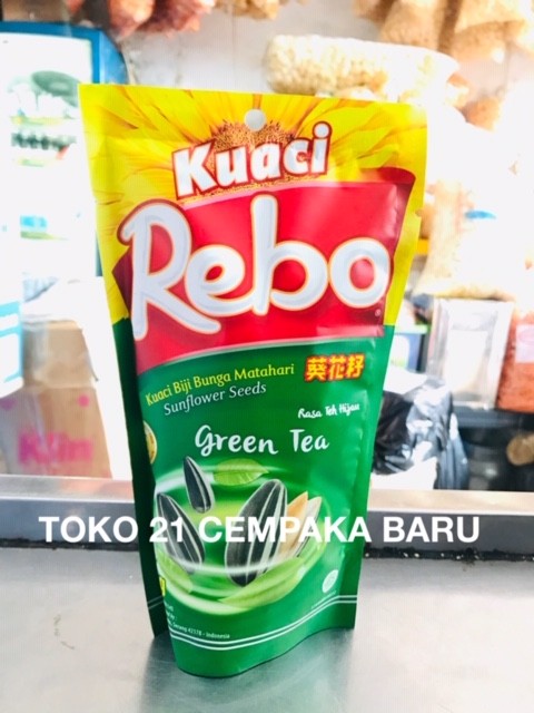 

Kuaci Rebo Kemasan Rasa Teh Hijau Green Tea 150 gram | Kwaci Rebo 150g