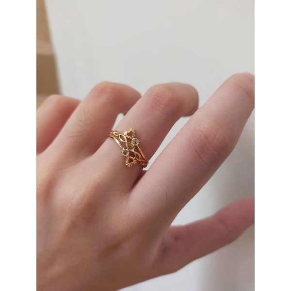 [BARU] Cincin Pita Emas Kuning spiral 375 size besar