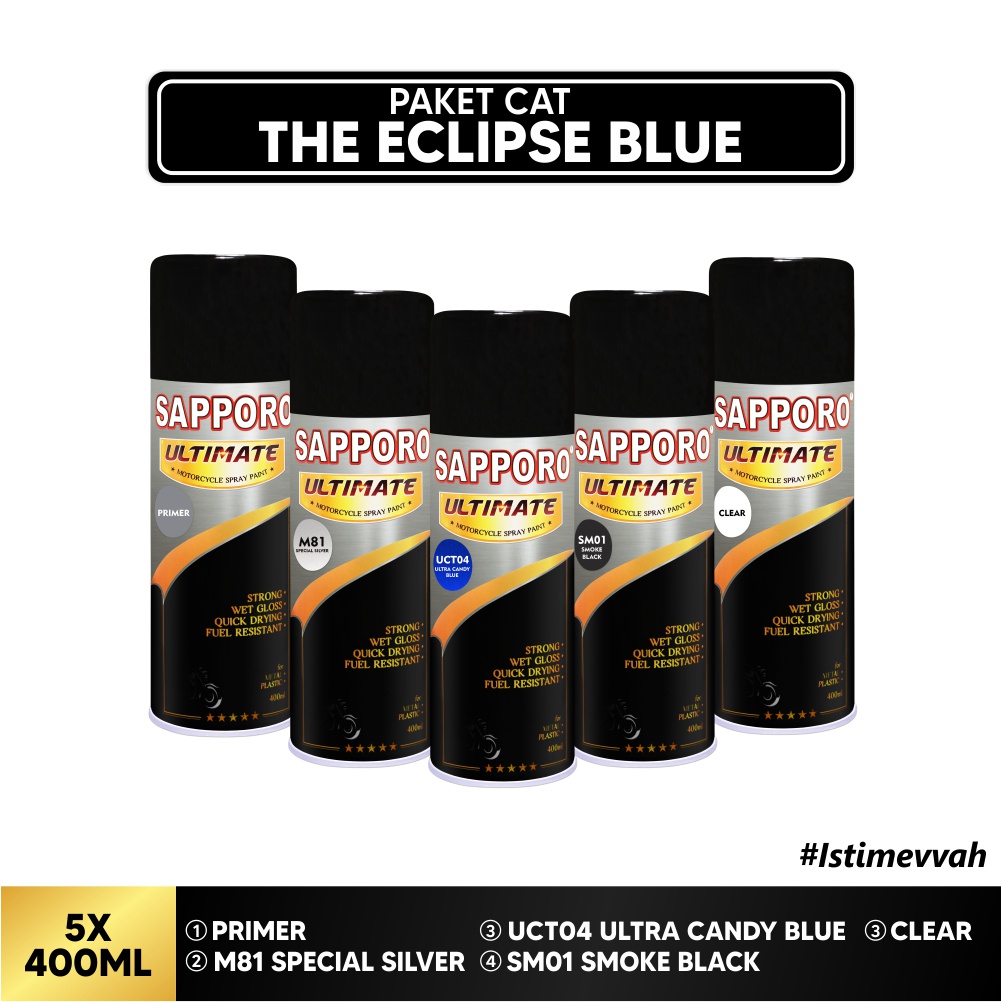 Paket Cat Eclipse Blue / Sapporo Ultimate / Cat Spray Semprot Aerosol Terbaik