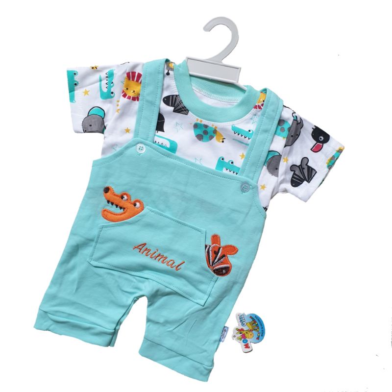 Baju Bayi Kodok Balon Mom Gift Tangan Pendek 3-12 Bulan SNI / Baju Bayi Kodok OverAll MG