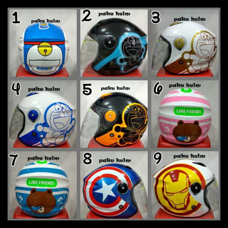 Helm Bmc Milan Motif Doraemon Captain America Avenger Line And Friend